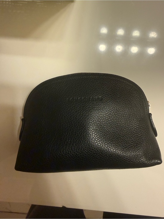 Longchamp Handbags - Authentic  Women’s Black Small  Leather LeFoulonne  cosmetic pouch